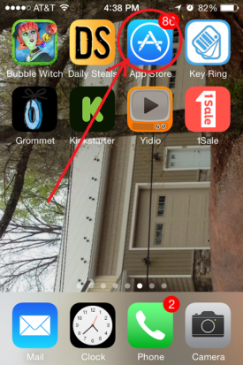 Find the App Store icon and click on it.